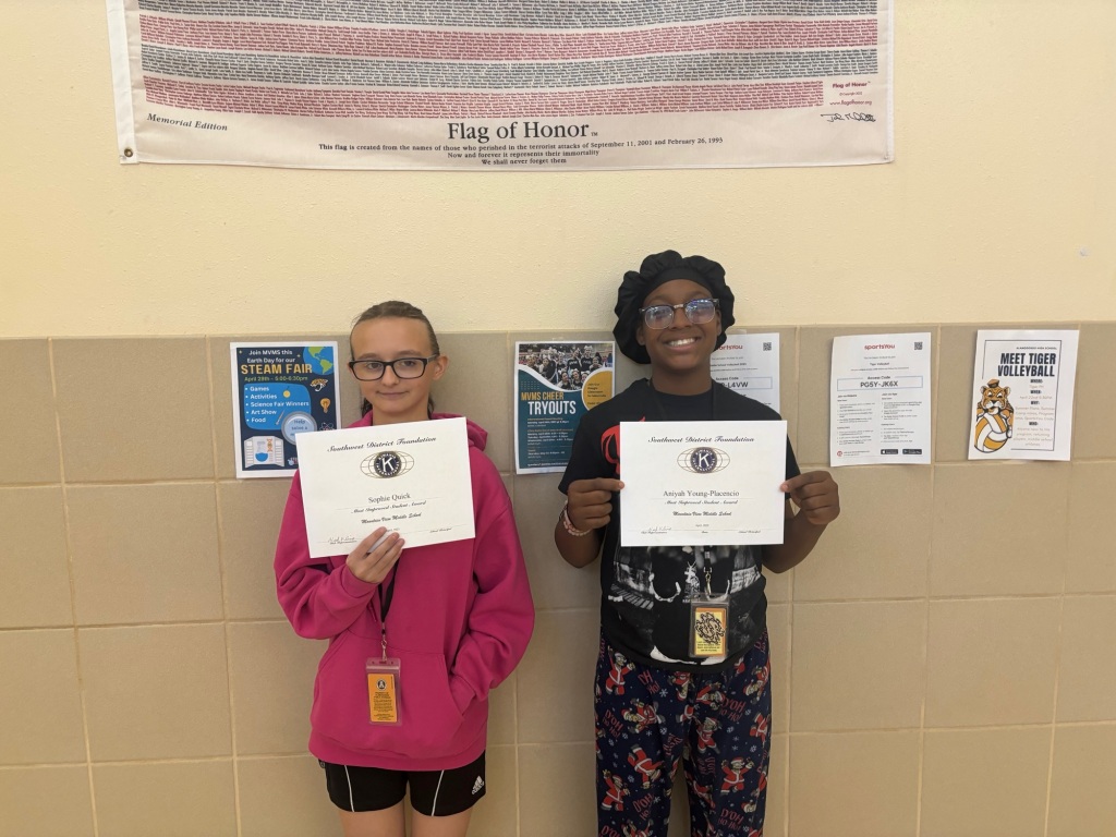 The Alamogordo Kiwanis Club is recognizing the Most Improved Student of the Month for April&nbsp;2025